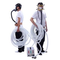 2인용 호흡 보호구 방독 마스크 전면 송기식 송풍기형, 상세 페이지 참고, 이중 전기 공기 공급장치 20미터(고급 버전)