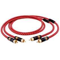 고급 오디오랙 앰프 리시버 장식장 발열 이중 연꽃 머리 오디오 케이블 2 대 연결 스피커 증폭기 CD 기계 RCA 신호, 12. 이중 연꽃 머리 [빨간색 그물 자석 링 버전]