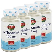 Kal L-테아닌 100mg 타블렛, 30정, 4개
