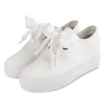 홀리버니 빅 리본 스니커즈 여성 키높이 운동화 6cm 통굽 힐 여자 신발