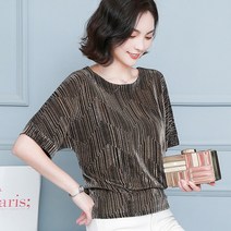마이네임이즈 파운더스 블라우스 반짝이 셔츠 탑 패션 스팽글 튜닉 여성 레드 골든 샤인 플러스 사이즈 10127