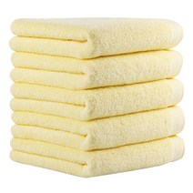 어메니티타올 30수 170g 부드러운 호텔 수건 세트, 5장, 라이트옐로우