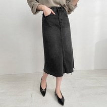 라블루 여성 빌로 내추럴 컷팅 데님 스커트 뒷트임 편한