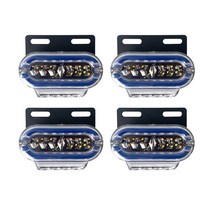 4 x 트럭 사이드 라이트 조명 24V RGB LED 트레일러 클리어런스 라이트 방향 지시등 레드 화이트 앰버 블, 01 Blue