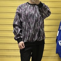 컬러풀 스트라이프 남자 가을 겨울 오버핏 니트 스웨터