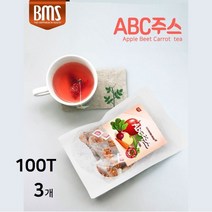 BMS ABC주스 공복 사과비트당근 비율 디톡스 클렌즈 쥬스 레드비트 건조 말린 껍질째 뿌리 통째로 건사과 건비트 건당근 ABC 티백 내장지방 뱃살 체지방 효과 후기, 3개, 100티백