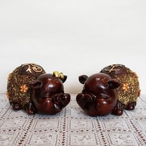 5myshop_행복 꽃돼지 남매 세트 인테리어 소품 장식 집들이 인형 선물용 용 예쁜 마블 데코용_5myshop, 무옵션상품임!!