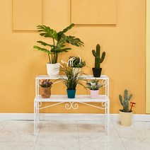 국내제작 공장직판 철제 화분정리대 진열대 다육이받침대 2단 화분대 거치대 화분랙, 단품(사이즈-중 1개), 화이트