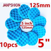 공구 10PC 125mm 5 quot총 연마 버핑 패드 블루 웨이브 스폰지 자동차 광택기 깨끗한 왁싱 자동 페인트 유지 보수 관리