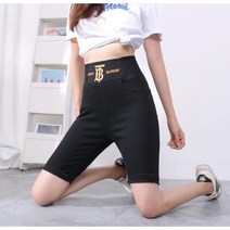 Momolatti 여성용 카우보이 5부 밴딩 고탄성 반바지