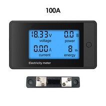 유속계 DC8-100V 전력계 테스터 검출기 20a 100a 200A 4in 1 LCD 디지털 디스플레이, 06 100A With Shunt