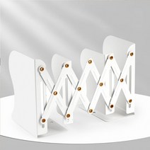길이조절 철재 자바라 책 꽂이 정리함 칸막이 책선반Eq.44, 화이트