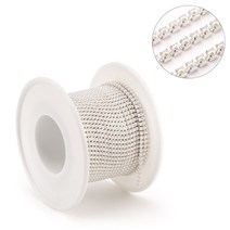 QIAO-라인석 클로 체인 반짝이 크리스탈 장식 10 야드 의류 액세서리 장식용 DIY 라인석, 06 Silver base pearl, 01 SS4-1.5mm