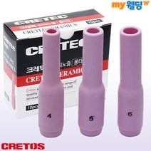 크레토스 티그 TIG 알곤토치 세라믹노즐 350A 롱 (10개입), 6ø（#4）, 10개