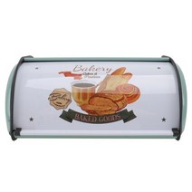 브레드박스 식빵보관 빵보관함 빵케이스 빵보관 상자 금속 빈 홀더 주최자 컨테이너 수조, 하늘색