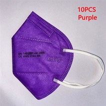 FFP2 kn95 fpp2 승인 CE 호흡기 페이스 ffp3 덴탈마스크, 기본, T12-10PCS Purple