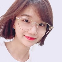 남자 여자 투명 동그란 하금테 라식 라섹 시력보호 패션 안경테 블루라이트 자외선 차단렌즈 추가가능