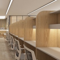 독서실책상세트 1인용 원목 스터디카페책상 1인실, D타입 0.8x 0.6x 1.6m