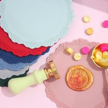 실링왁스 실리콘 받침대 티 코스터 인장 씰링 실링, 핑크