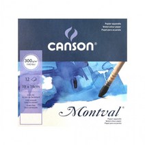 캔손 몽발 수채화패드 1면 제본 300g 12매 19X19cm, 상세페이지 참조