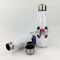 350ML/500ML Thermos DIY 이름 로고 이미지 사진 텍스트 크리 에이 티브 축의금 Fine 콜라 모양 스포츠 병 더블 StainlessSteel, 500 미리리터, WHITE