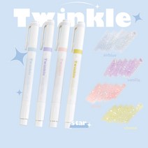 트윙클 글리터 펜라이너 형광펜 필기도구 볼펜 다꾸펜 감성 필기도구, 노르망디