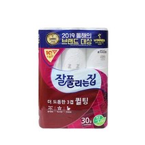 잘풀리는집 더도톰한 3겹 퀼팅 화장지 30 두루마리 휴지 물에잘녹는 먼지없는 착한 코스트코 친환경 키티, 상세페이지 참조