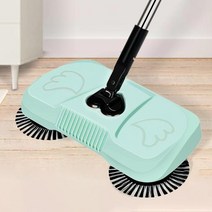 무동력 청소기 3인 1 빗자루 핸드 푸시 진공 청소기 바닥 도구 걸레 기계 홈 주방 머리카락, 02 green