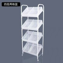 약국 편의점 마트 진열대 진열장 상품 철제 조립식 디스플레이 제품 매장 가판대 매대, 1개, 오블리크 4단 2그리드 바스켓 화이트