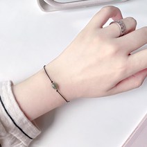 원석 천연 비취 옥 행운 매듭끈 실팔찌 발찌