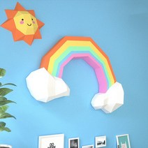 페이퍼 크래프트 종이접기모델 종이 접기 3d 종이 papercraft 무지개 태양 침실, 3d 종이 무지개