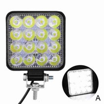 led 현장 작업등 휴대용 캠핑등 1pcs 48w 6000k square bright spot라이트 work 라이트 car suv truck driving fog lamp 레드, 화이트