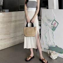 여성 여자 롱 스커트 치마 데일리 헤루니 린넨 옆트임