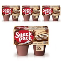 스낵팩 푸딩 밀크 초콜릿 2개입+초콜릿 퍼지 2개입 세트, 368g, 4개