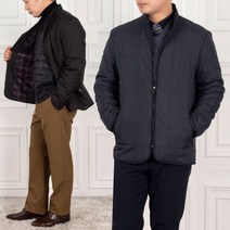 중년의품격 기획 중년 남성 사각 패딩누빔 차이나카라 집업 신사점퍼