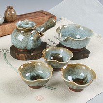 천목 이중시유 청연잎 3인다기세트, 1