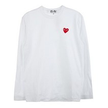[라벨루쏘] [꼼데가르송] 하트 로고 패치 남성 티셔츠 P1T118 WHITE