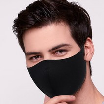 부드러운 파스텔 구리사 항균 수십번 세탁가능한 숨쉬기 편한 패션마스크, XS, 커플 이니셜 프린트, 01 블랙