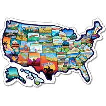 GLIBERTVILLAGEGOODS RV 주 스티커 여행 지도 50개의 방수 미국 25 x 17인치 대형 페이드 도어 창문 벽 캠핑카 모터홈 트레일러용 재미있는 방문 326059