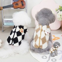 강아지 수면조끼 겨울 반려견옷, 브라운 / L