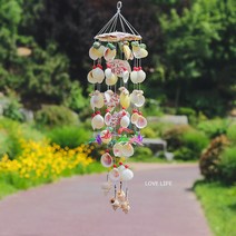 천연조개풍뎅이 수공예품 홈도어걸이 거실장식 남녀친구 생일선물, No.18돌고래바람차임60Cm및15Cm와이드