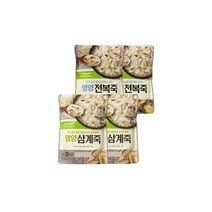 풀무원 한끼식사 영양죽 2종[삼계죽(2봉)+전복죽(2봉)] (총4봉 1봉당 1~2인분)) 식사대용 바쁜아침 아이죽 정성담아 엄마손맛 영양식 간편죽, 19개