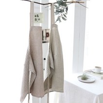 [천삼백케이] [코지코튼] 리투아니아 린넨체크 에이프런 (2color), 레드체크