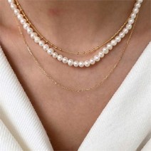 오노마 오노마 ONM 실버925 14K 골드 담수진주 목걸이 (9594293)