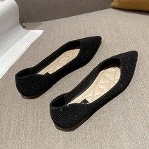 명브띠 여자 크로켓 앞뾰족 플랫 단화