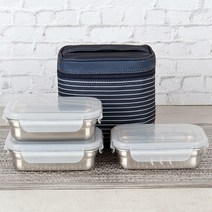 스텐맘 직사각 도시락 3단 도시락통, 없음, 1개