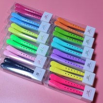 헤어핀셋 12컬러 디자이너 전문가용 악어핀셋 1세트(2pcs), 연보라