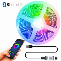 스마트 조명 5050 LED 스트립 라이트 블루투스 원격 제어 거실 TV 배경 빛나는 다이오드 RGB Fita 리본 램, 02 5050 RGB_02 2m, 03 Bluetooth Control