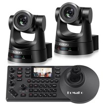 FoMaKo 20X PoE 카메라 3G-SDI HDMI PTZ 1080p 60 fps 20x 광학 줌 교회 IP 라이브 스트리밍 방송 회의 교육 (FMK20SDI-G 그레, FMK20SDI x2 +KC608
