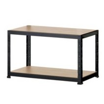 슈랙엣홈 무볼트 조립식앵글선반 2단 블랙 화이트 스탠드선반, 선반 2단 높이600 블랙/1200x400 (WxD)